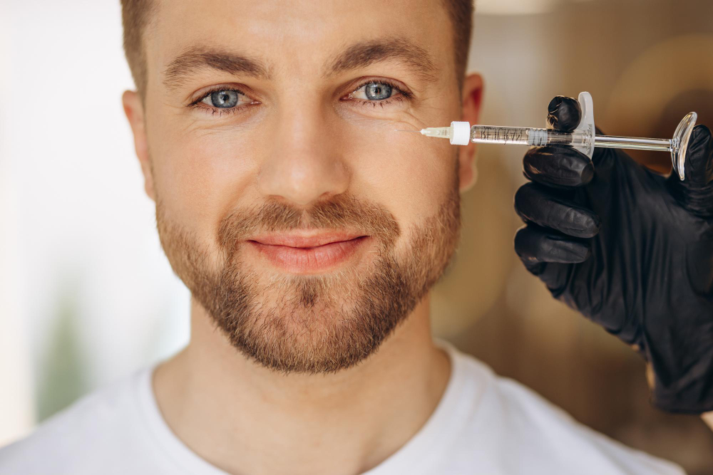 Séance d'injections de botox pour l'homme 